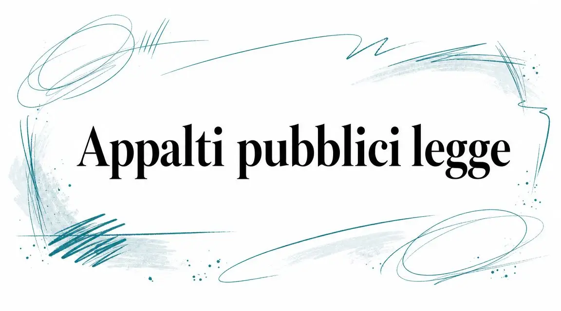 Appalti pubblici legge