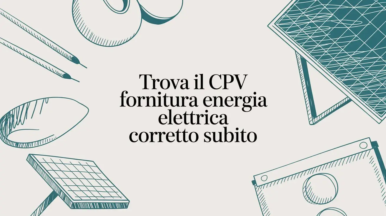 Trova il CPV fornitura energia elettrica corretto subito