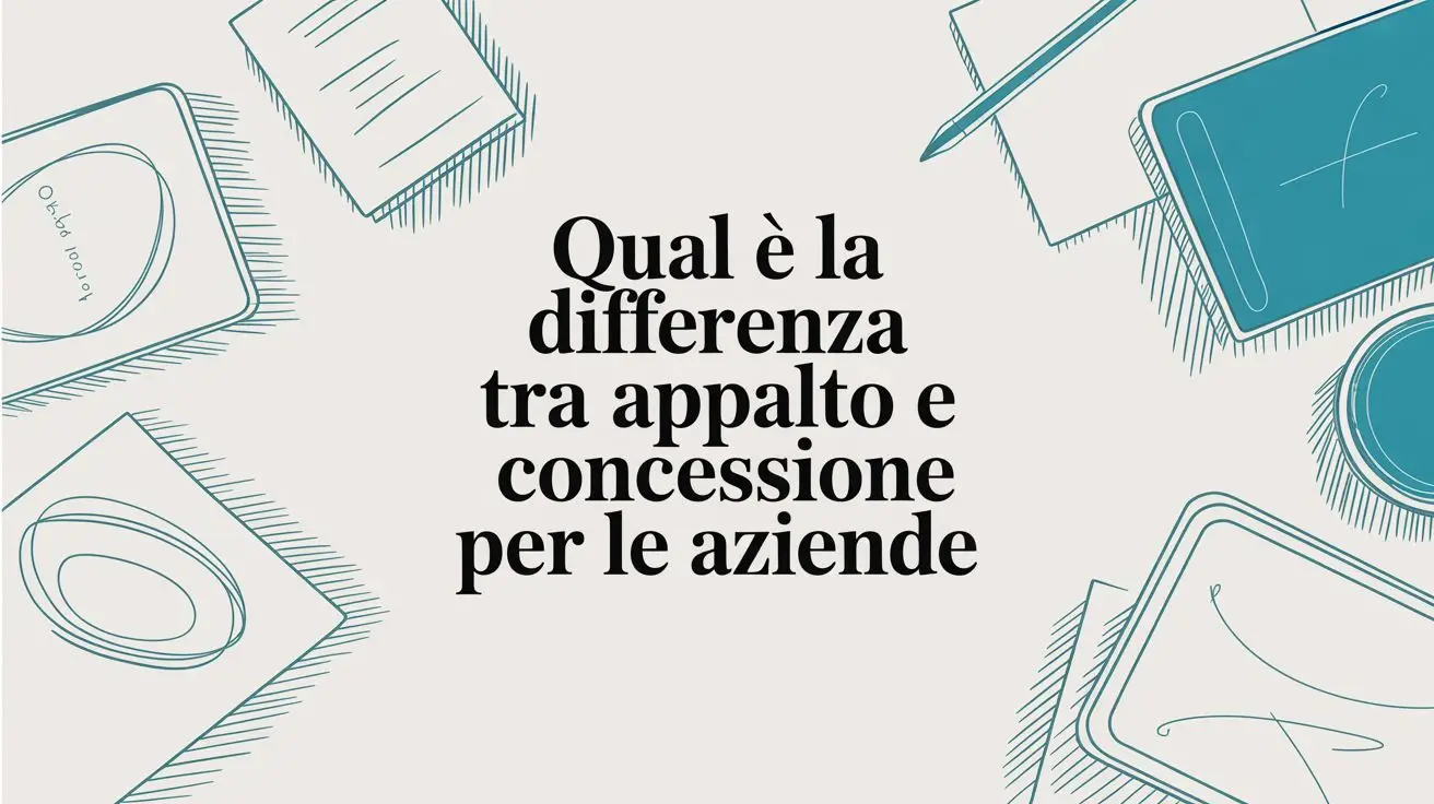 Qual è la differenza tra appalto e concessione per le aziende