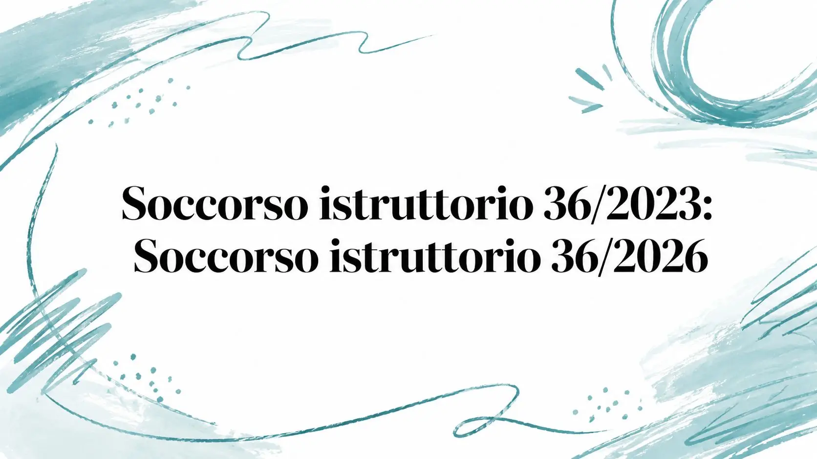 Soccorso istruttorio 36/2023: Soccorso istruttorio 36/2026